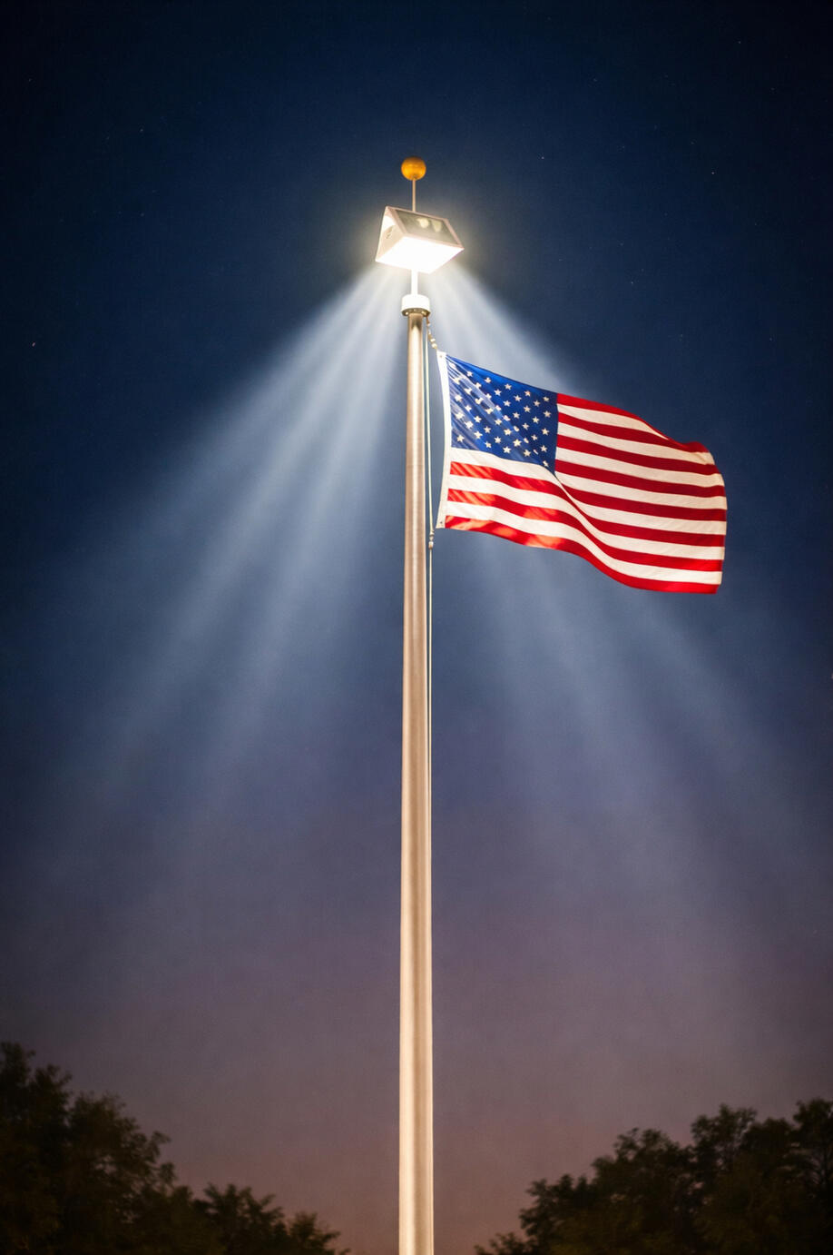 solar flag pole light illuminating american flag solar flag pole light illuminating american flag
